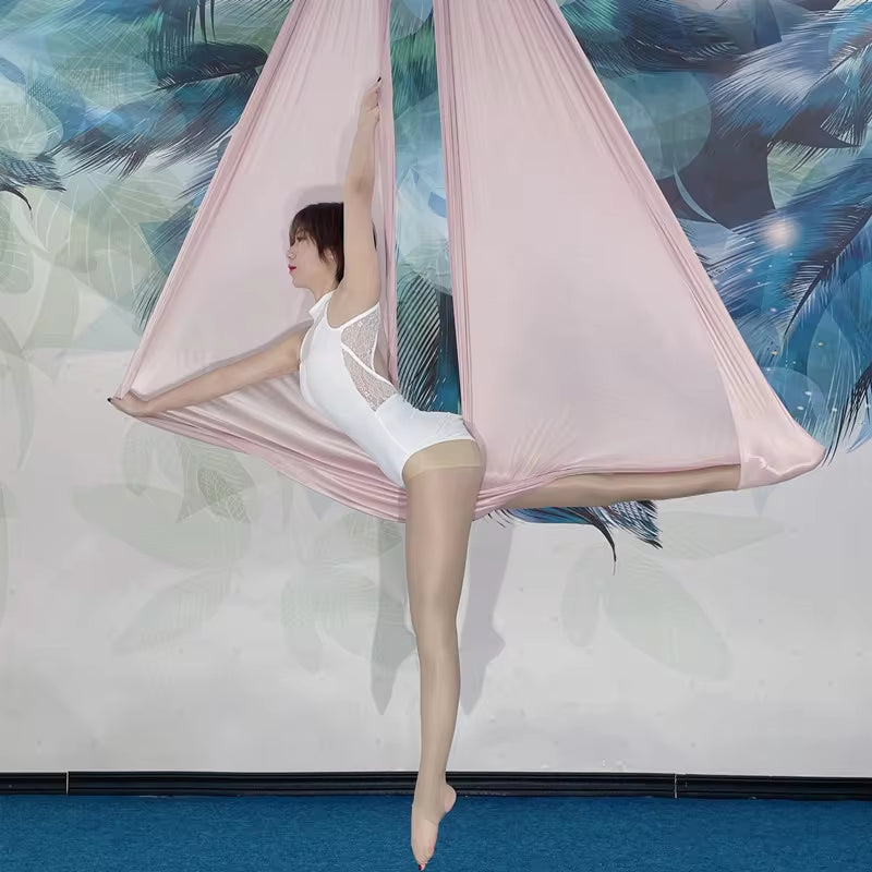 Elastic Stretch Fabric, 5M Yoga Hammock, Flying Swing,Aerial Yoga Hammock Multifunction Anti-Gravity Yoga Belts for Yoga Traini