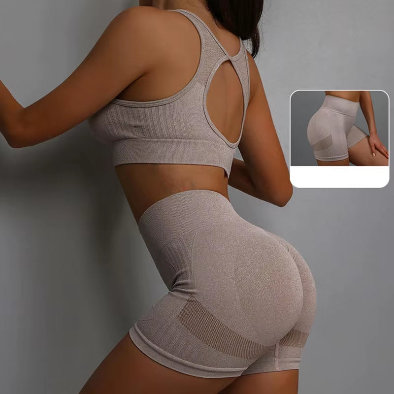 Yoga Suit Yoga Sports Underwear Women'S Fitness Suit Vest Running Sports Yoga Shorts Set Yoga Set Workout Set