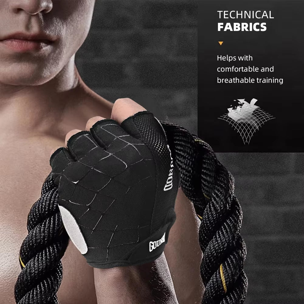 1Pair Gym Workout Gloves, Fingerless Gloves for Weightlifting,Lightweight Breathable Fitness Gloves,Sports Gloves for Training