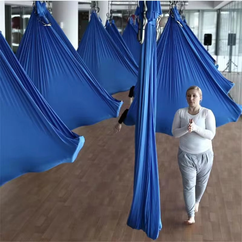 Elastic Stretch Fabric, 5M Yoga Hammock, Flying Swing，Aerial Yoga Hammock Multifunction Anti-Gravity Yoga Belts for Yoga Traini